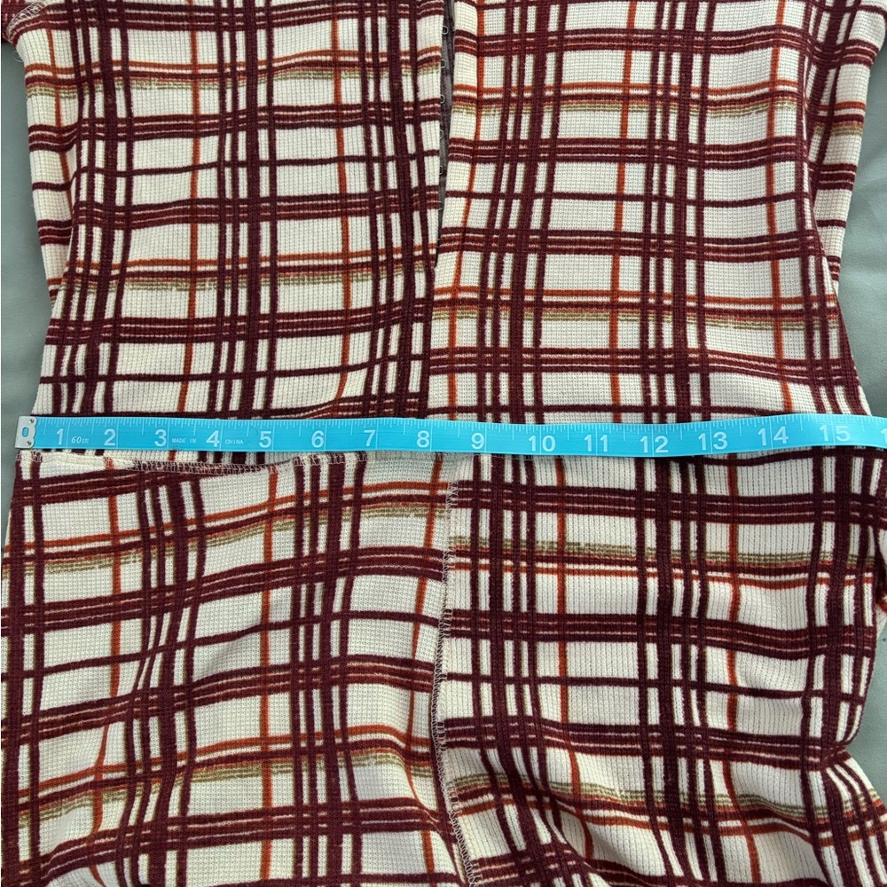 Free People Intimately Home Alone Plaid Long John Pajamas - Picture 6 of 7